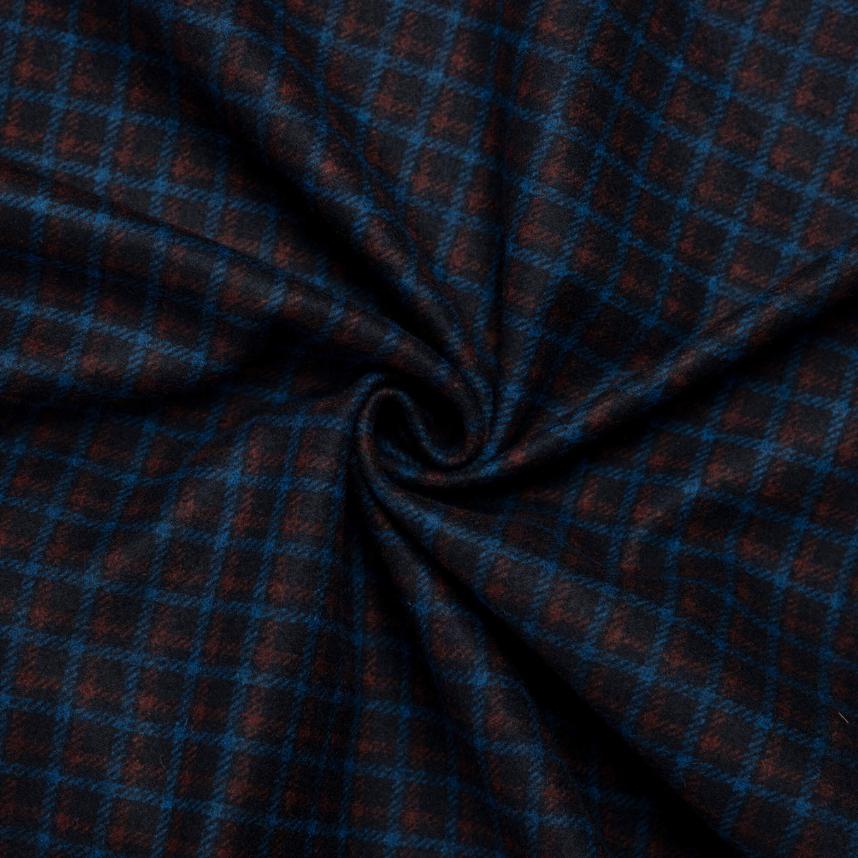 Maille Milano émerisée - Carreaux bleu pétrole et bordeaux