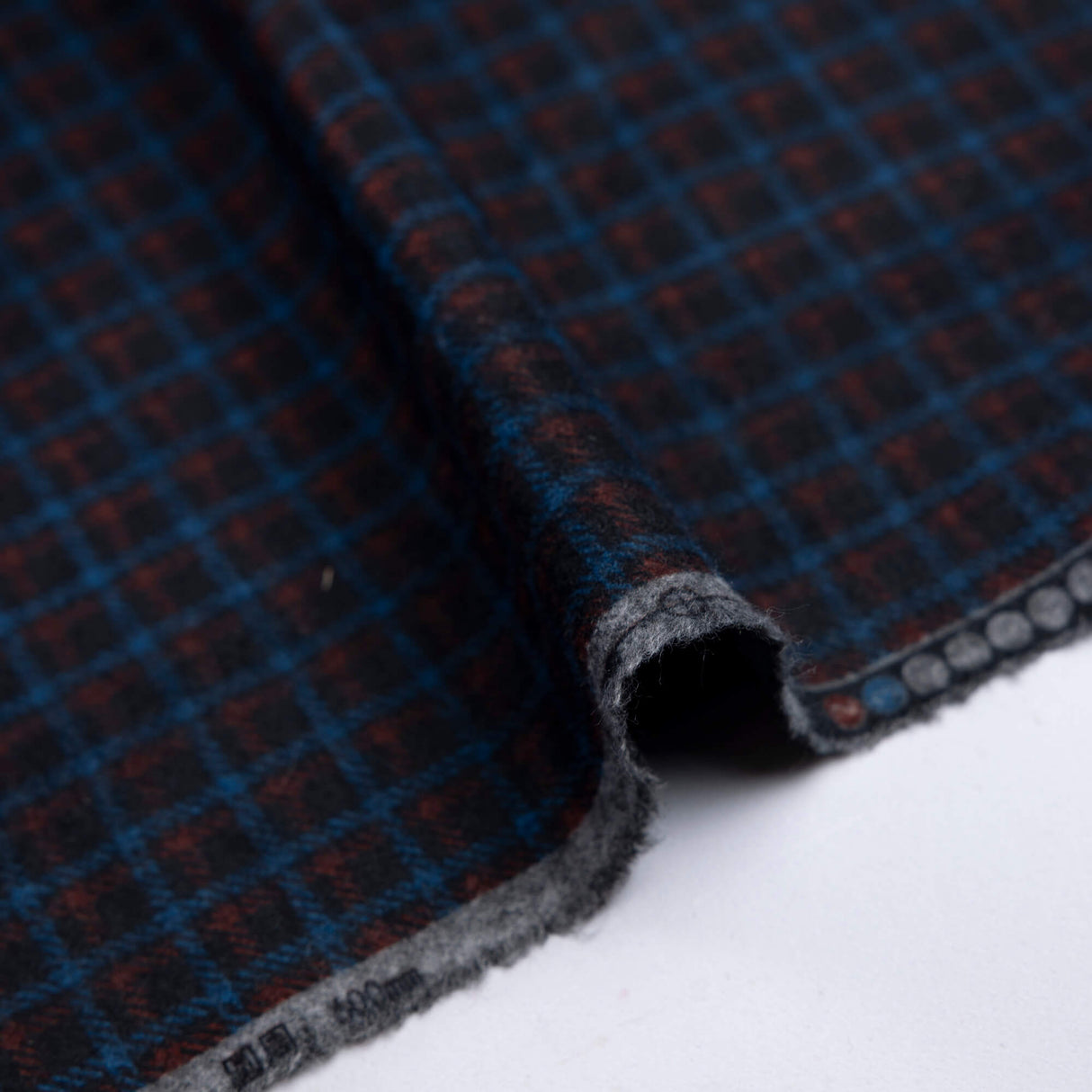 Maille Milano émerisée - Carreaux bleu pétrole et bordeaux