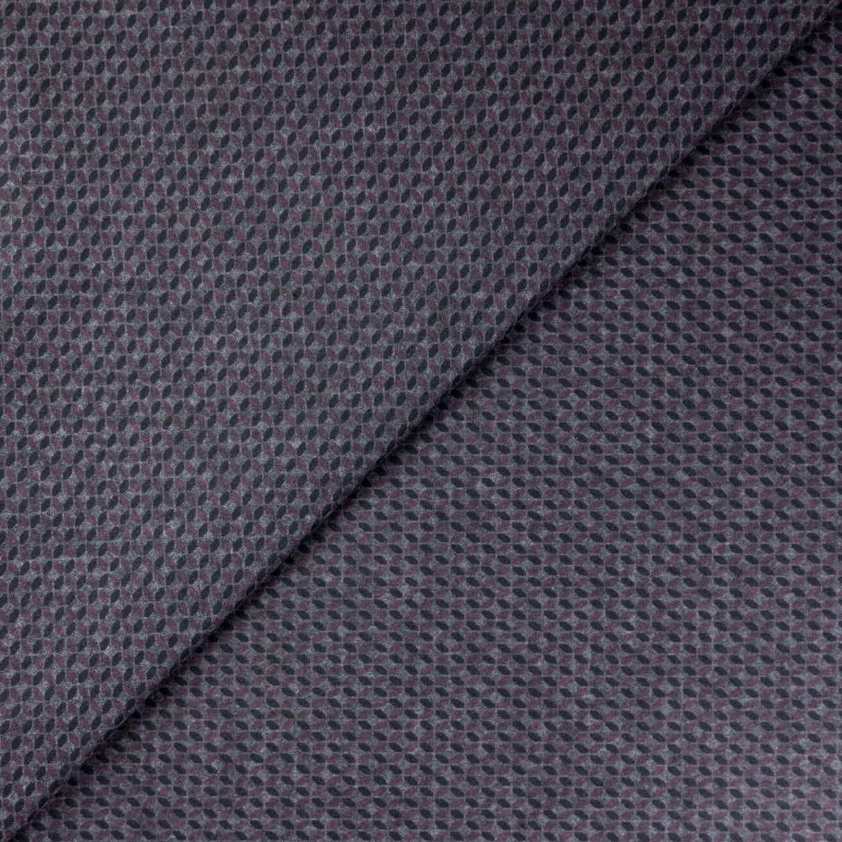 Maille Milano émerisée - Micro losanges prune