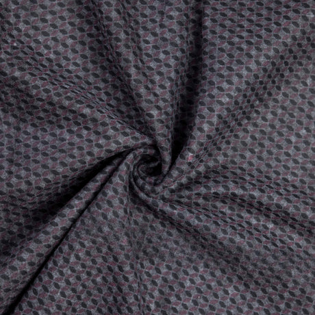 Maille Milano émerisée - Micro losanges prune