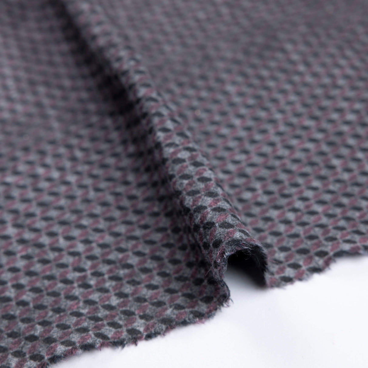 Maille Milano émerisée - Micro losanges prune