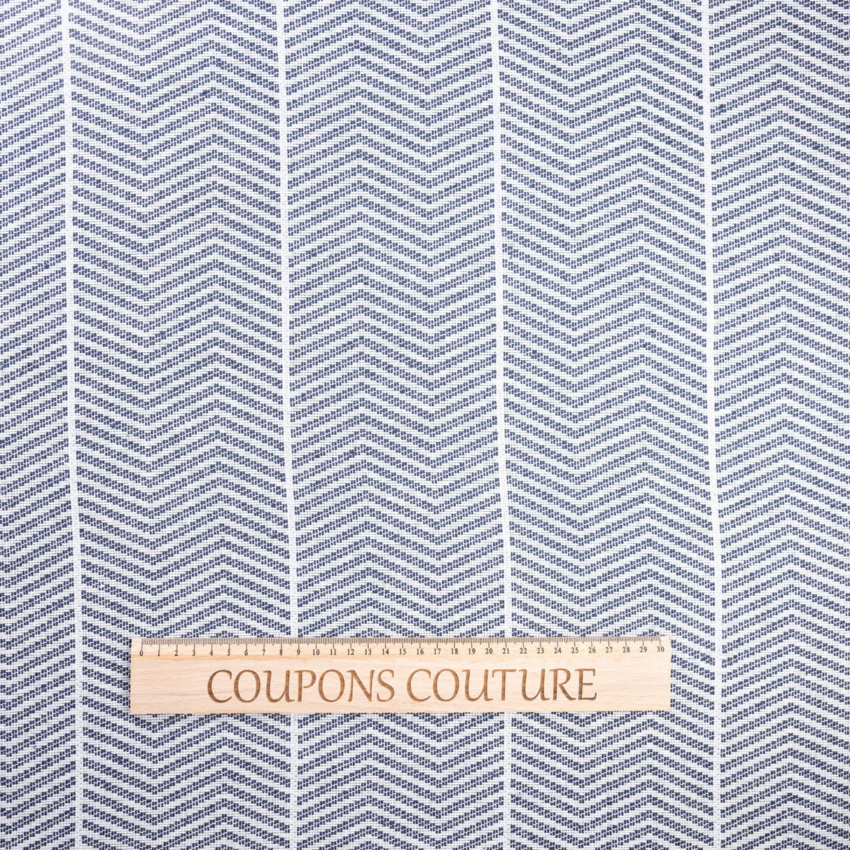 Jacquard - Chevron bleu marine