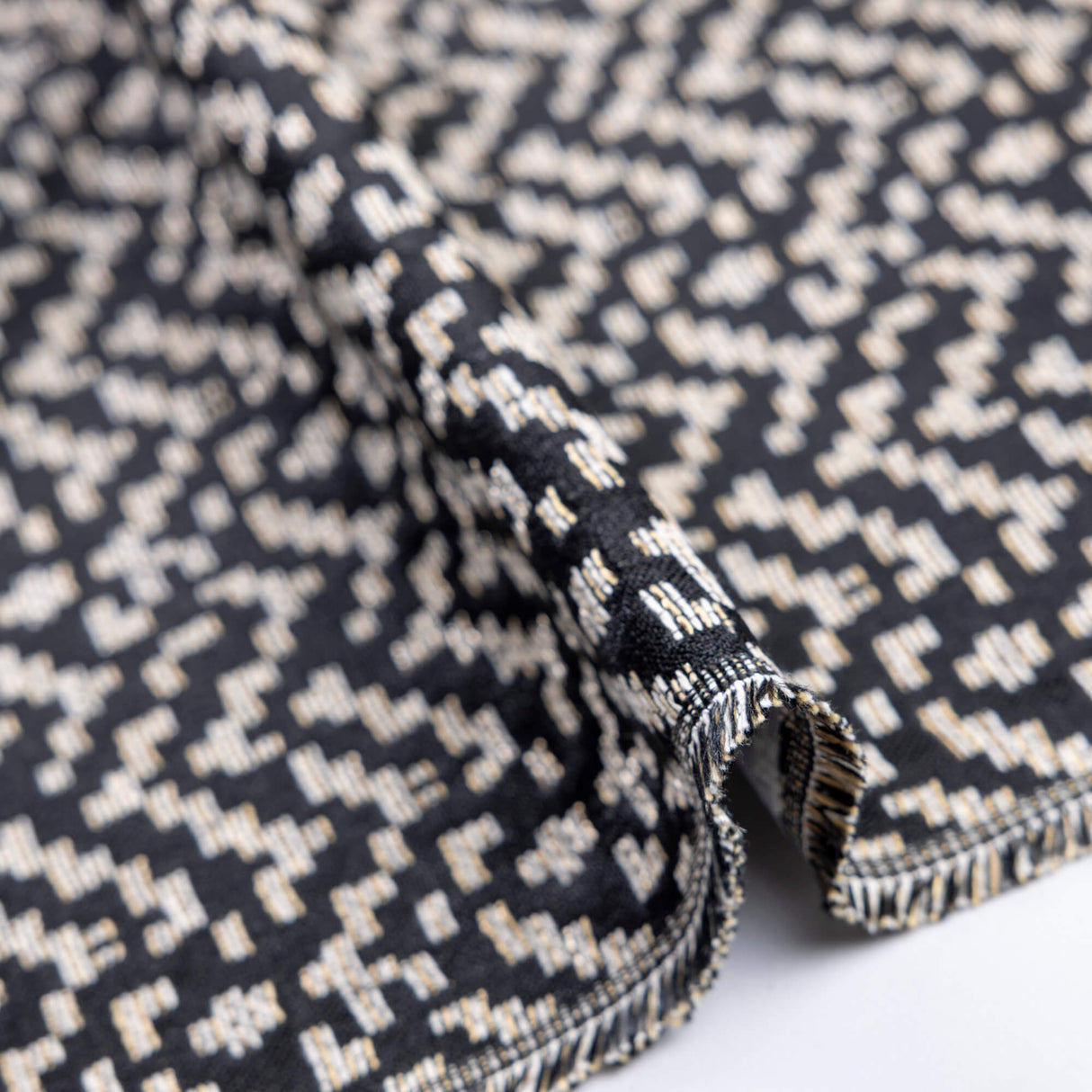 Tweed - Motif graphique noir écru