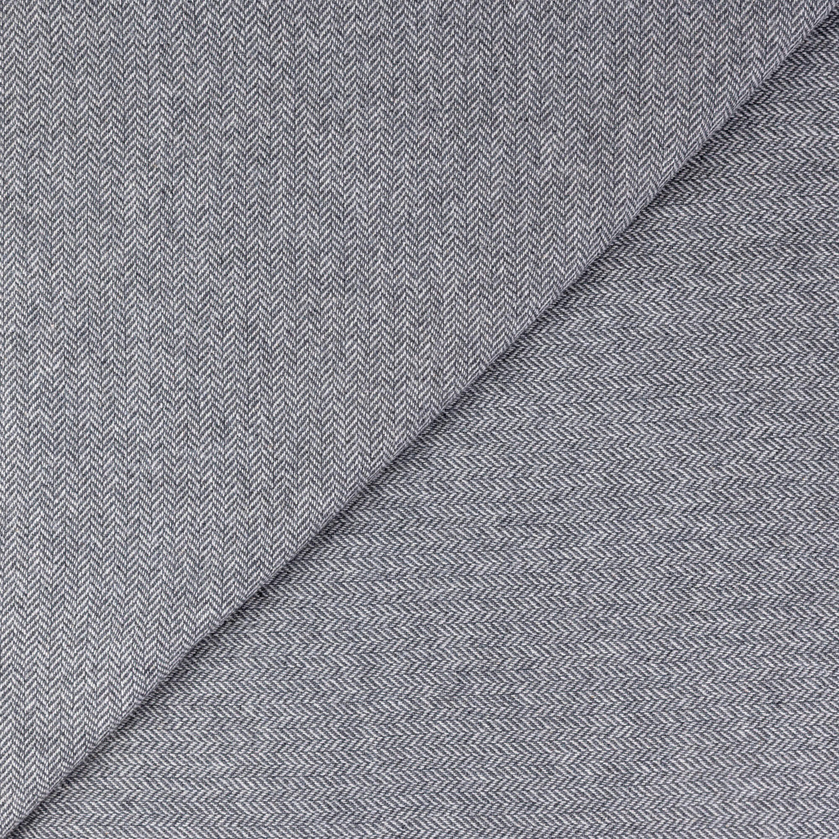 Tweed de laine - Chevron gris chiné