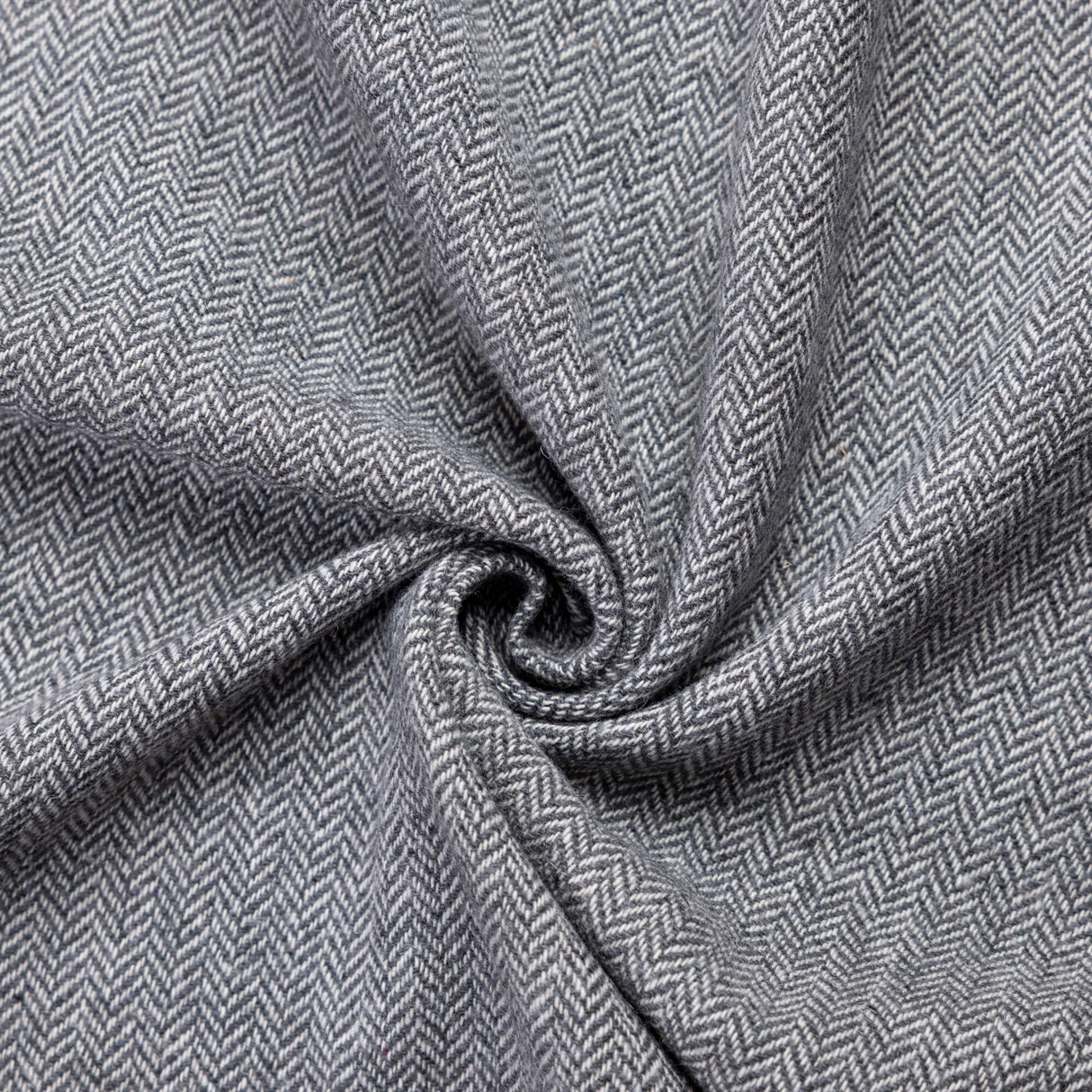 Tweed de laine - Chevron gris chiné