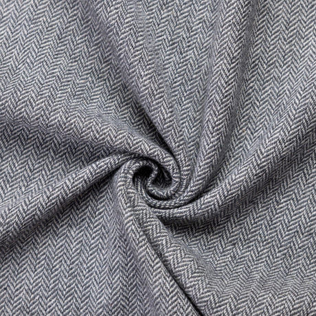 Tweed de laine - Chevron gris chiné