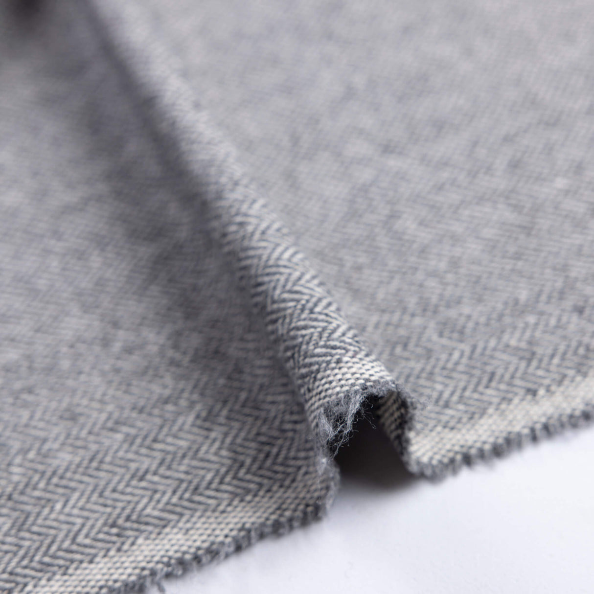 Tweed de laine - Chevron gris chiné
