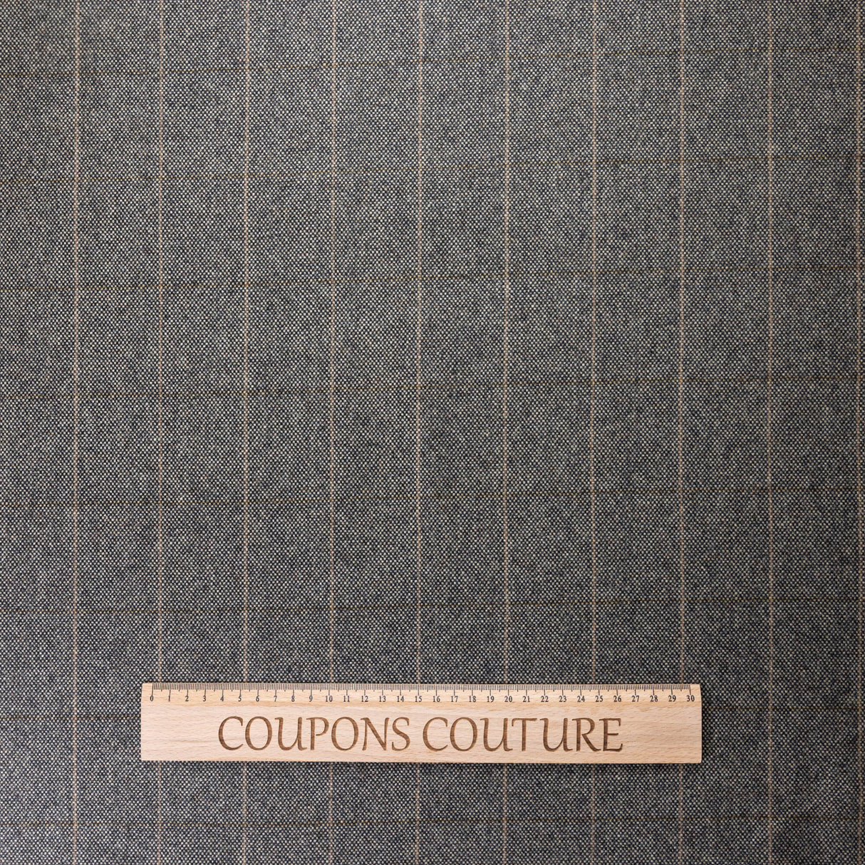 Tweed de laine - Carreaux taupe chiné