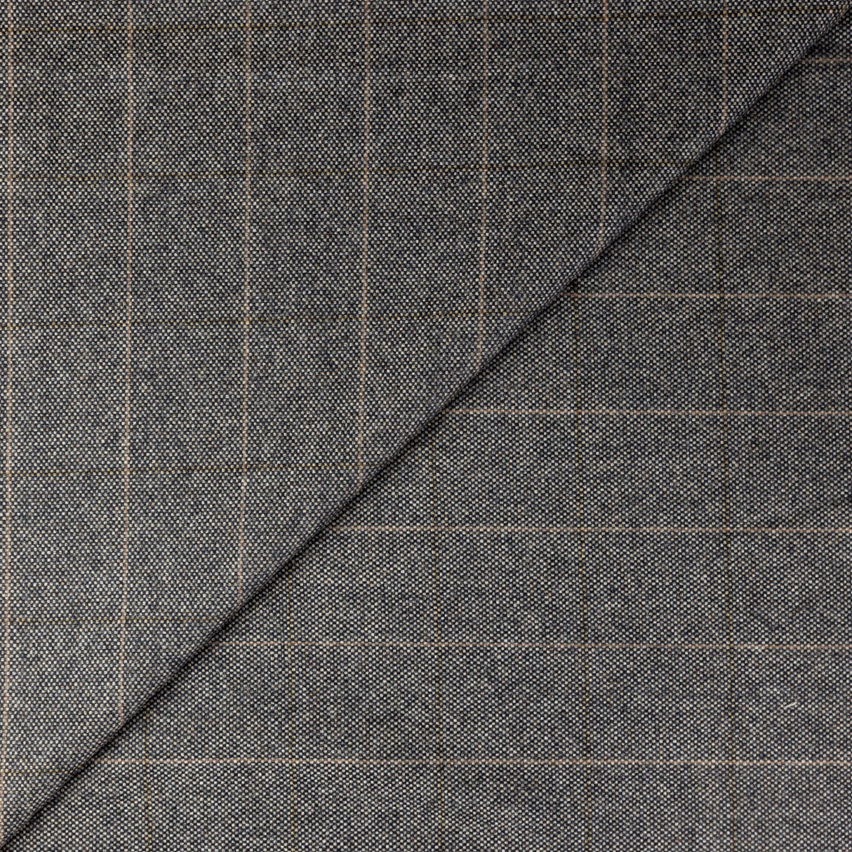 Tweed de laine - Carreaux taupe chiné