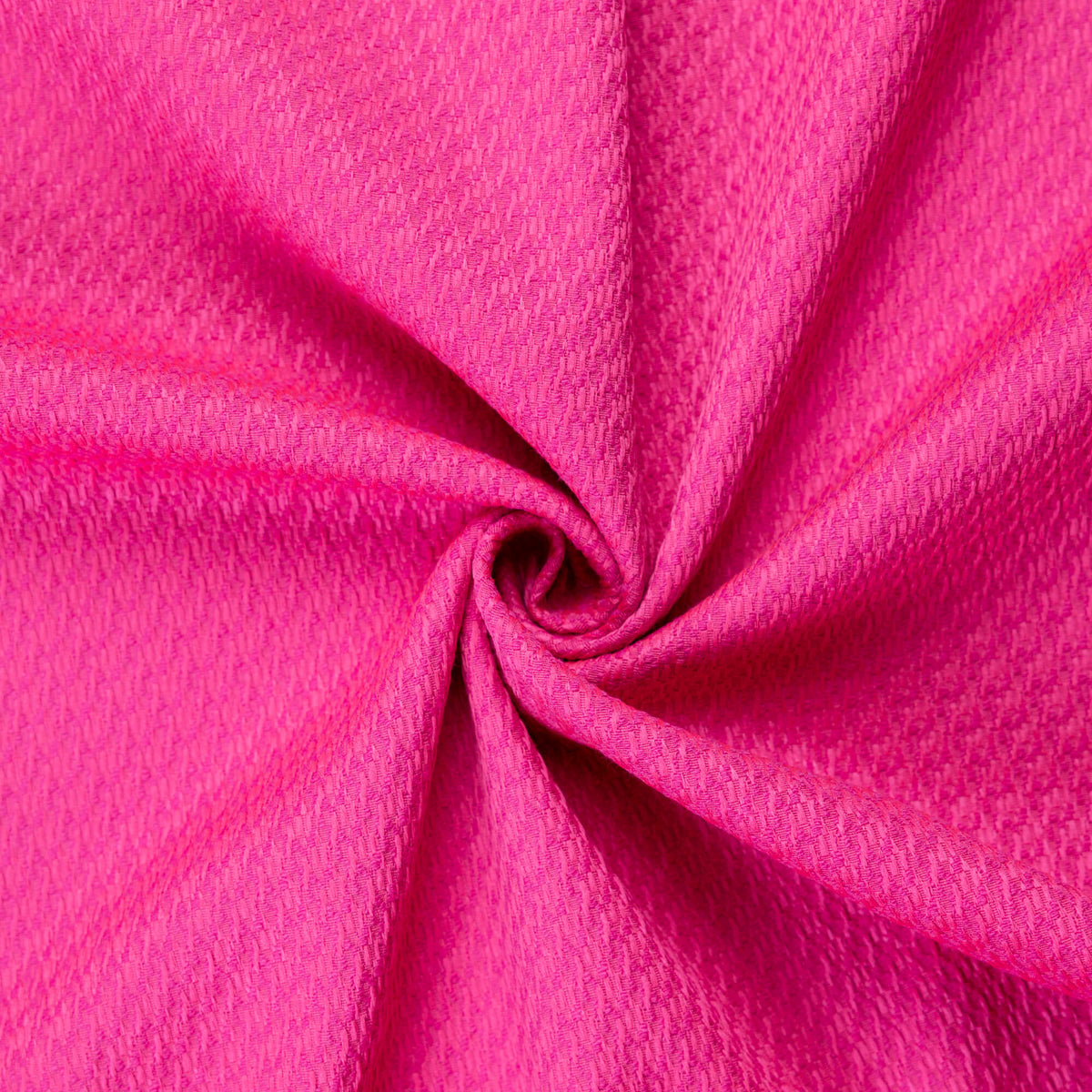 Piqué de coton & élasthanne gauffré - Fuchsia