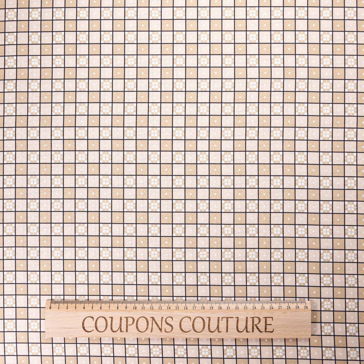 Crêpe - Carreaux beige et noir