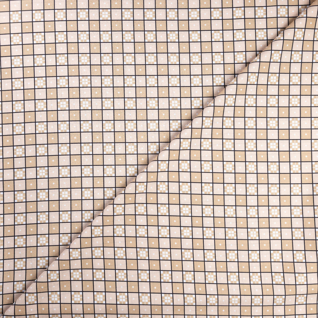 Crêpe - Carreaux beige et noir