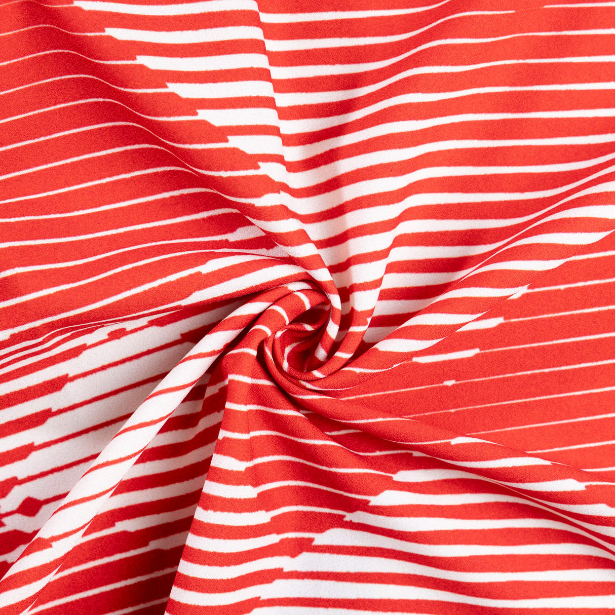Crêpe - Motif géométrique rouge et blanc