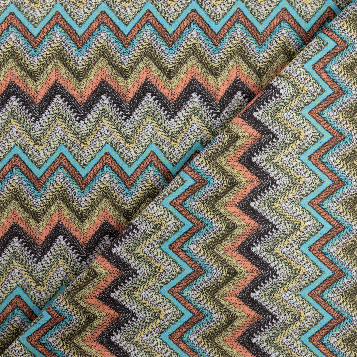 Crêpe lourd - Chevrons multicolores