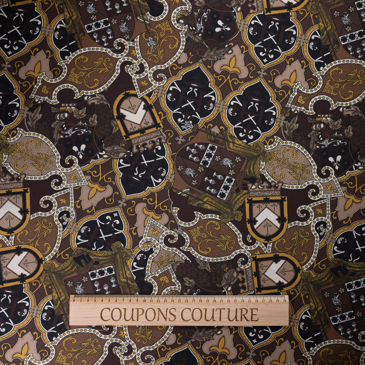 Twill - Imprimé blasons brun et ocre