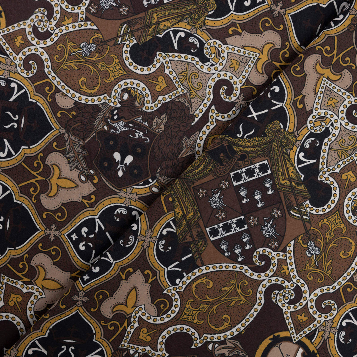 Twill - Imprimé blasons brun et ocre