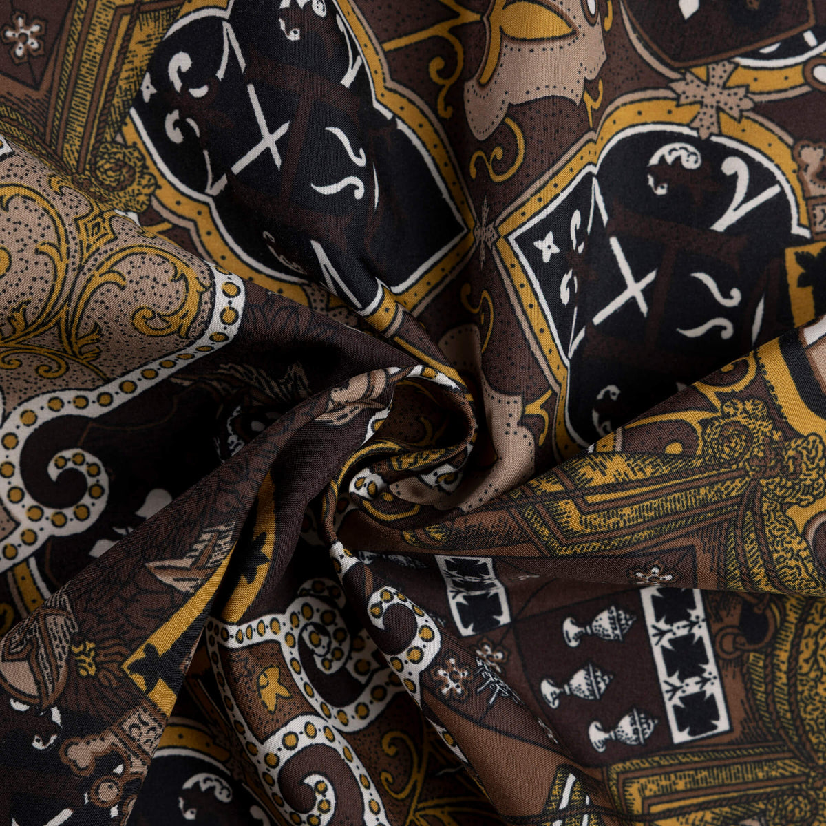 Twill - Imprimé blasons brun et ocre