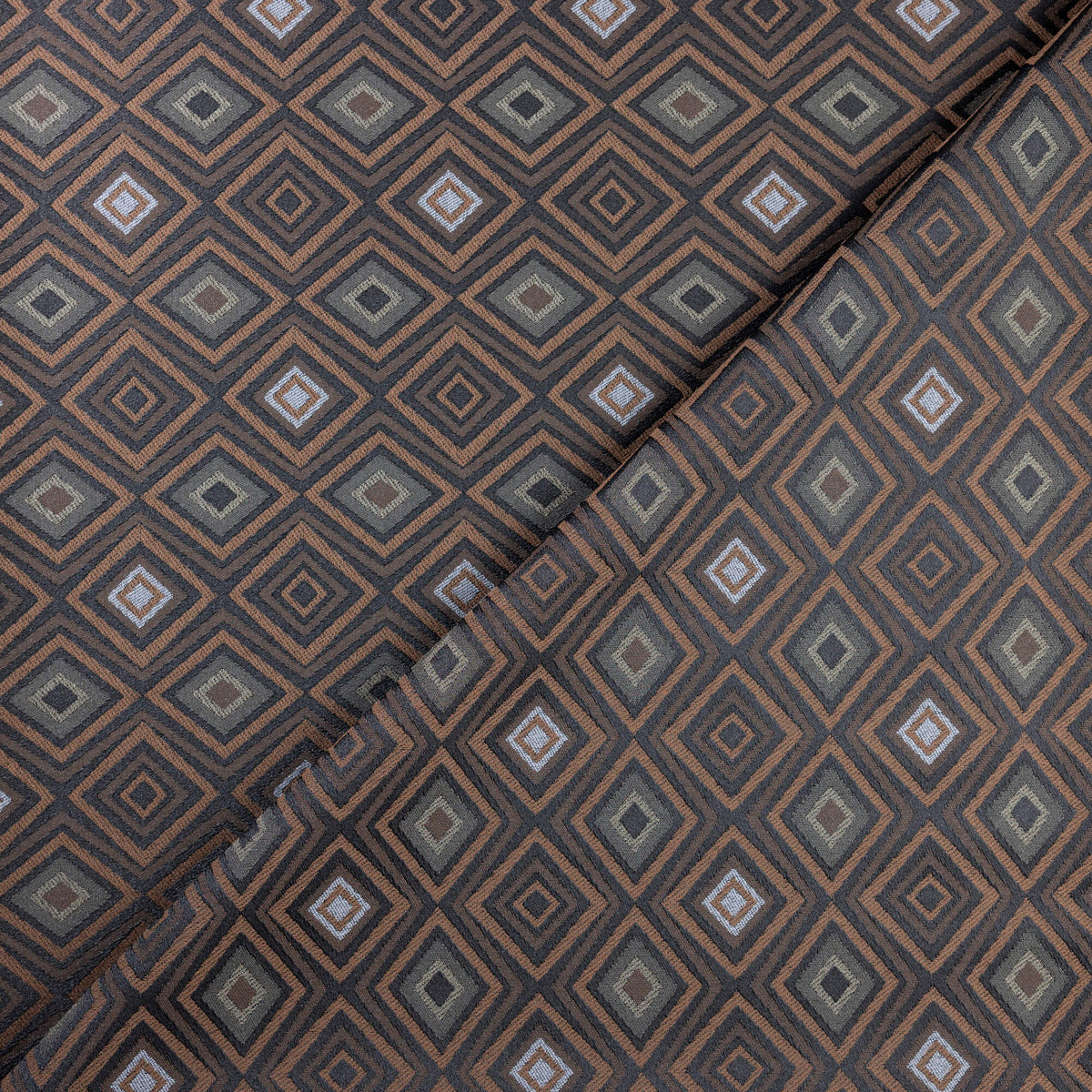 Jacquard - Losanges camel et kaki fond anthracite