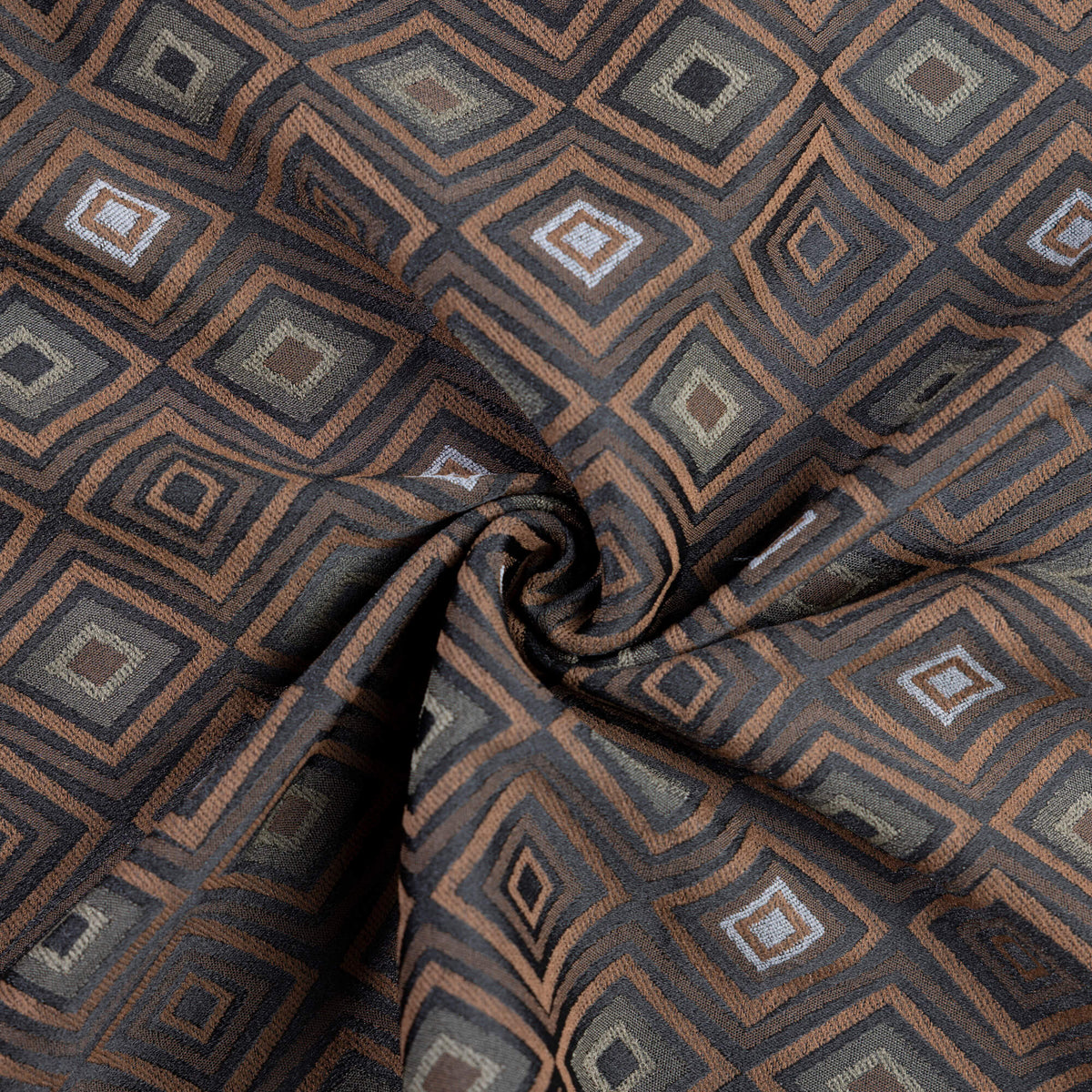 Jacquard - Losanges camel et kaki fond anthracite