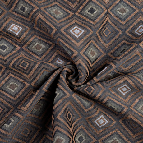 Jacquard - Losanges camel et kaki fond anthracite