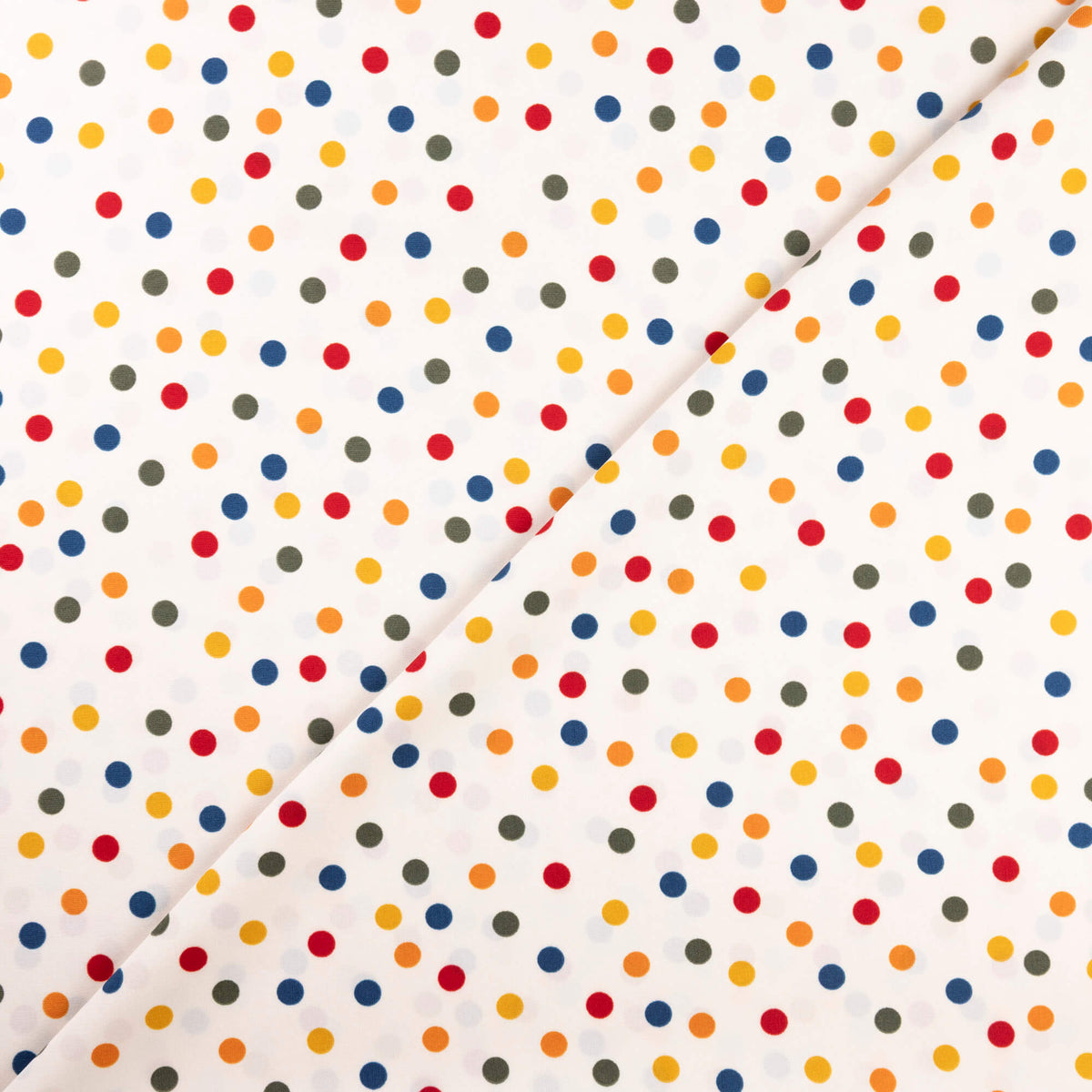 Crêpe - Pois multicolores fond écru