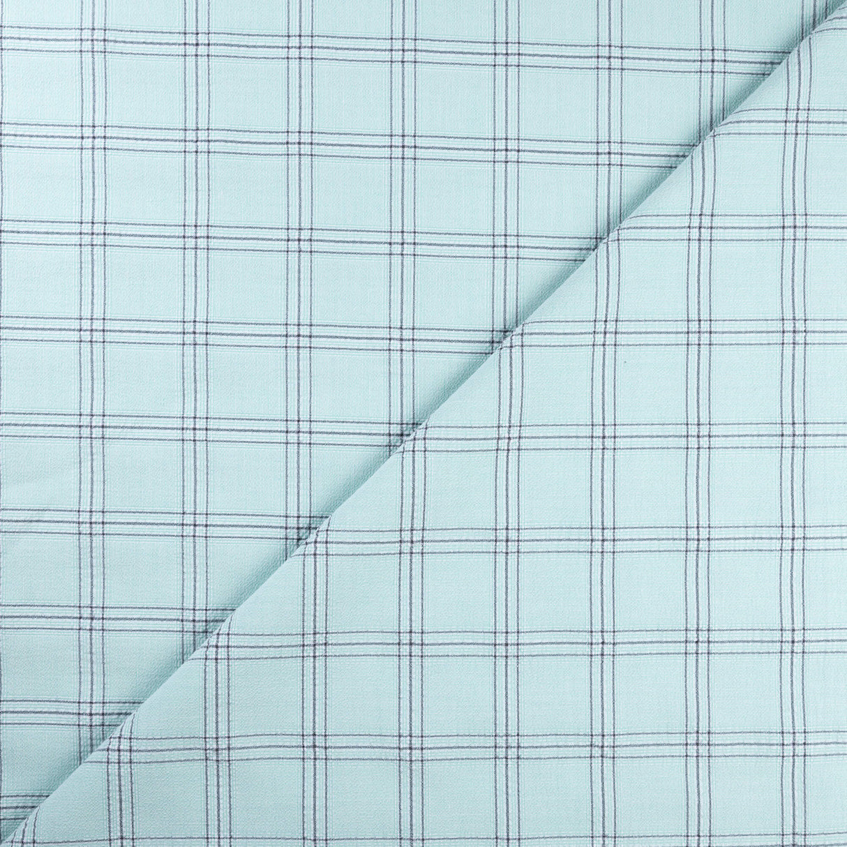 Crêpe gaufré bi-stretch - Carreaux vert d’eau