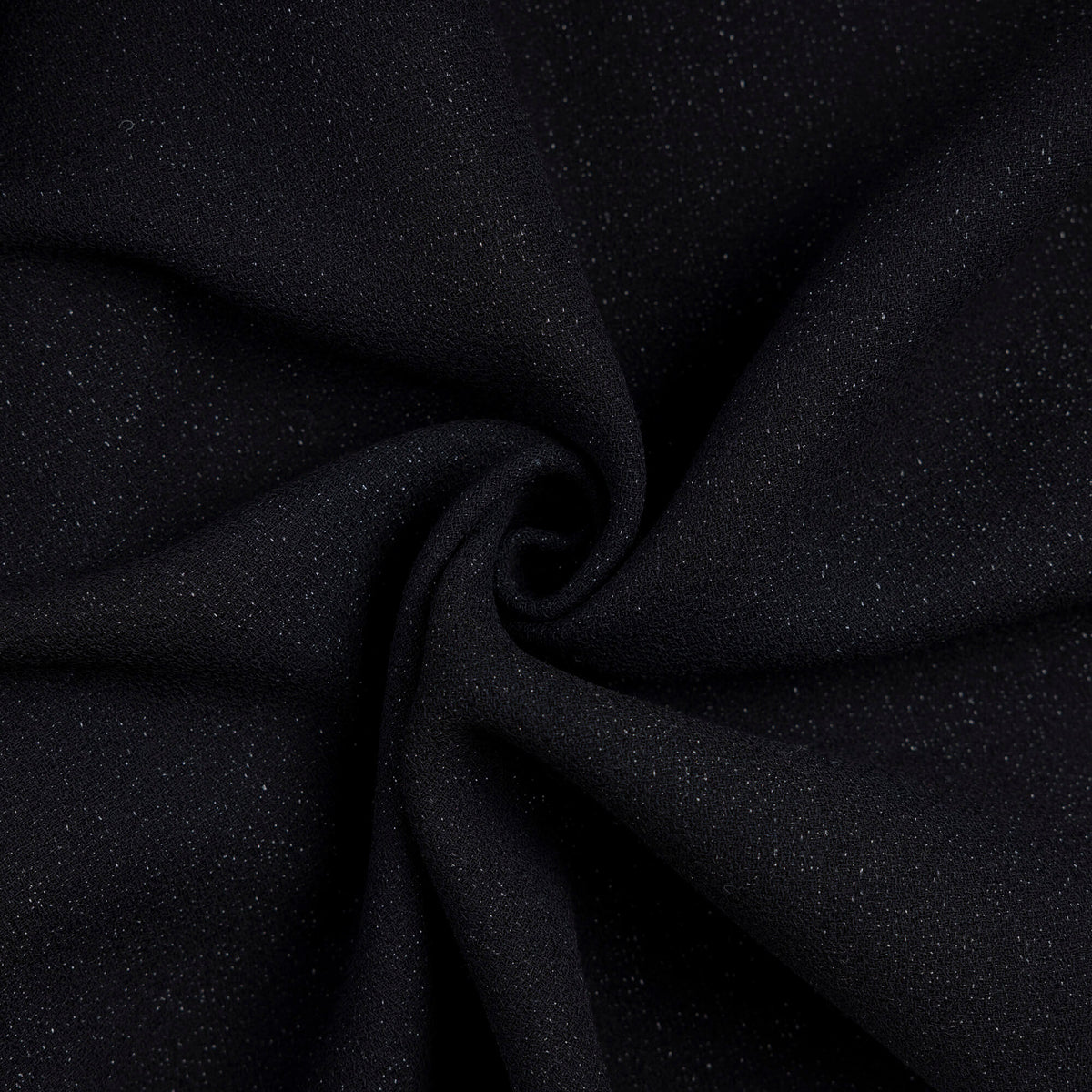 Crêpe de laine lamé - Noir