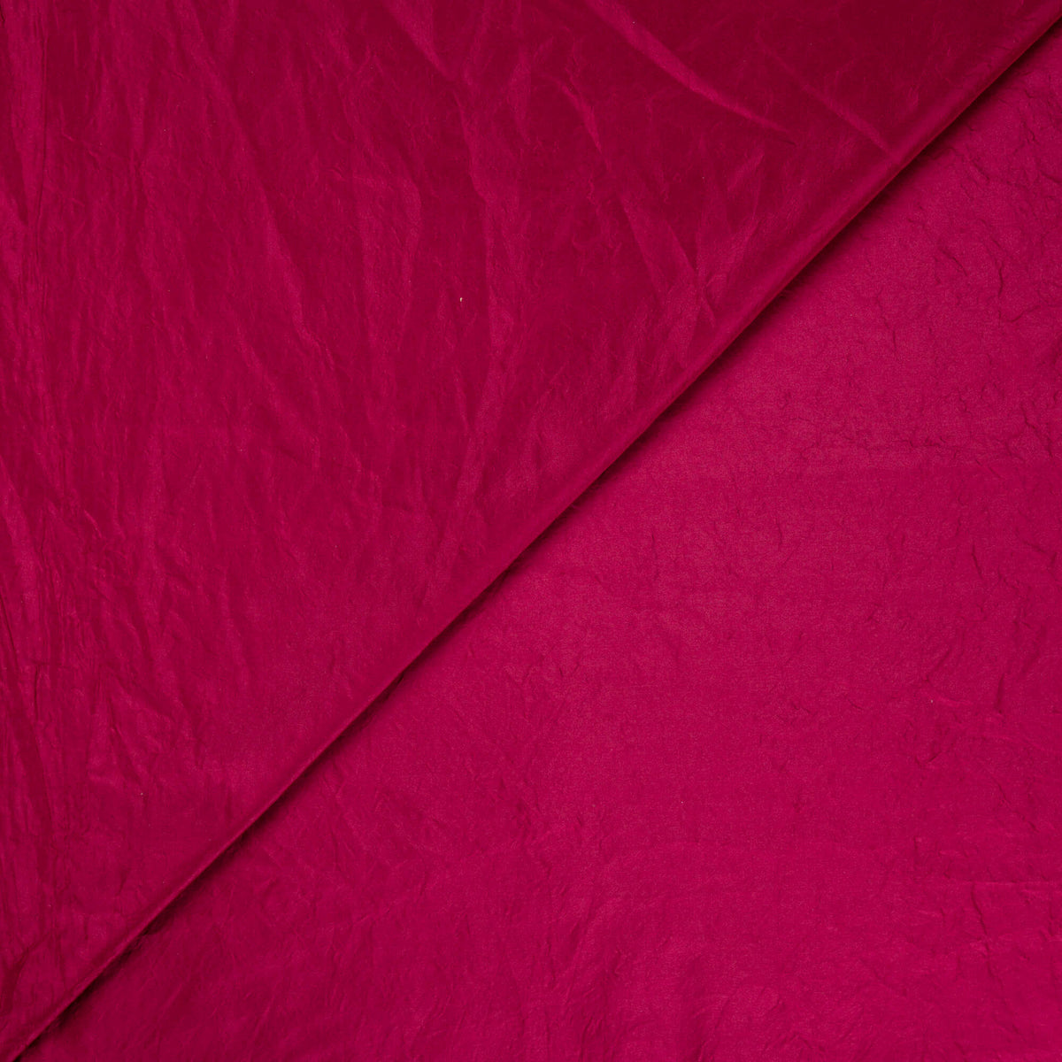 Taffetas froissé 100% soie - Framboise