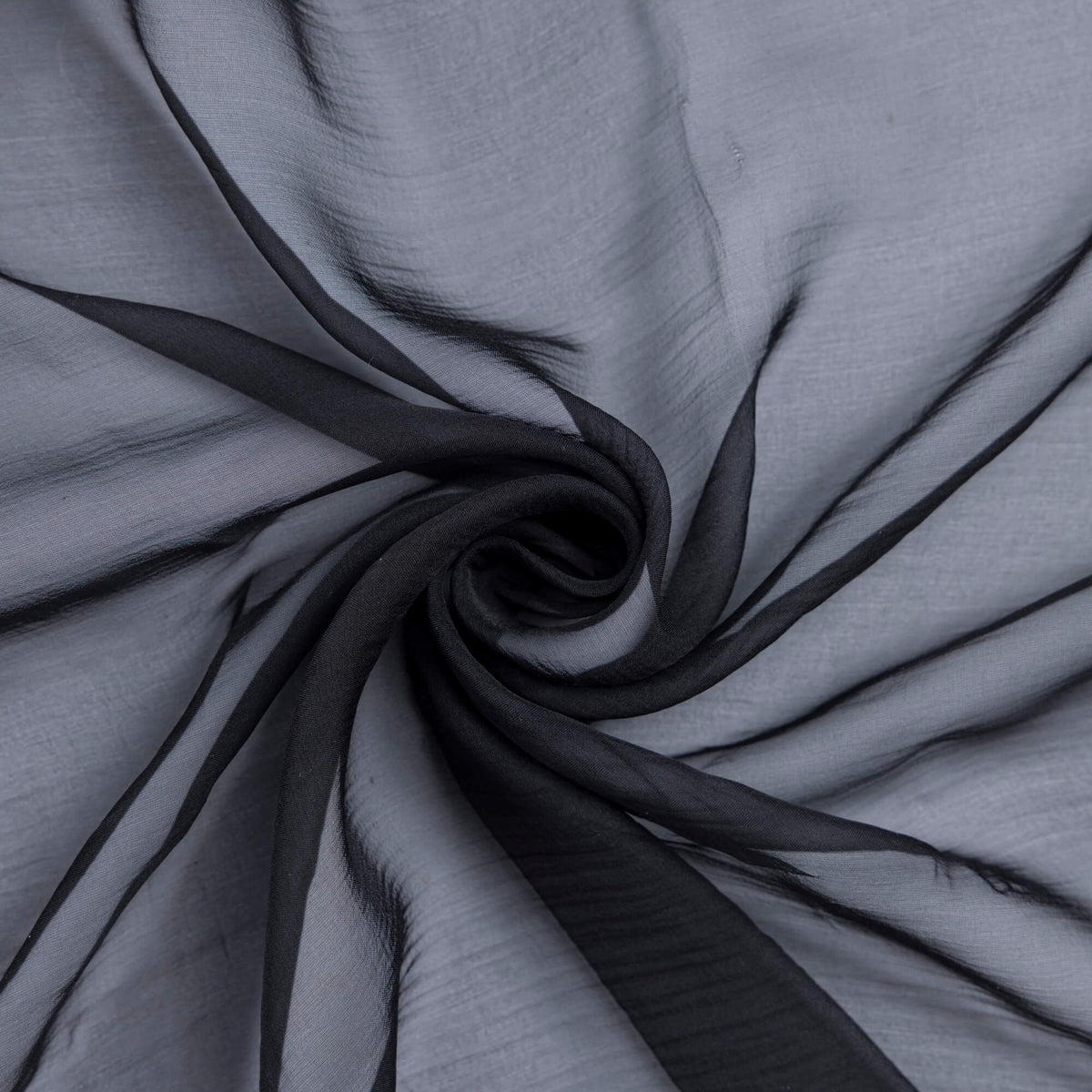Mousseline 100% soie - Noir