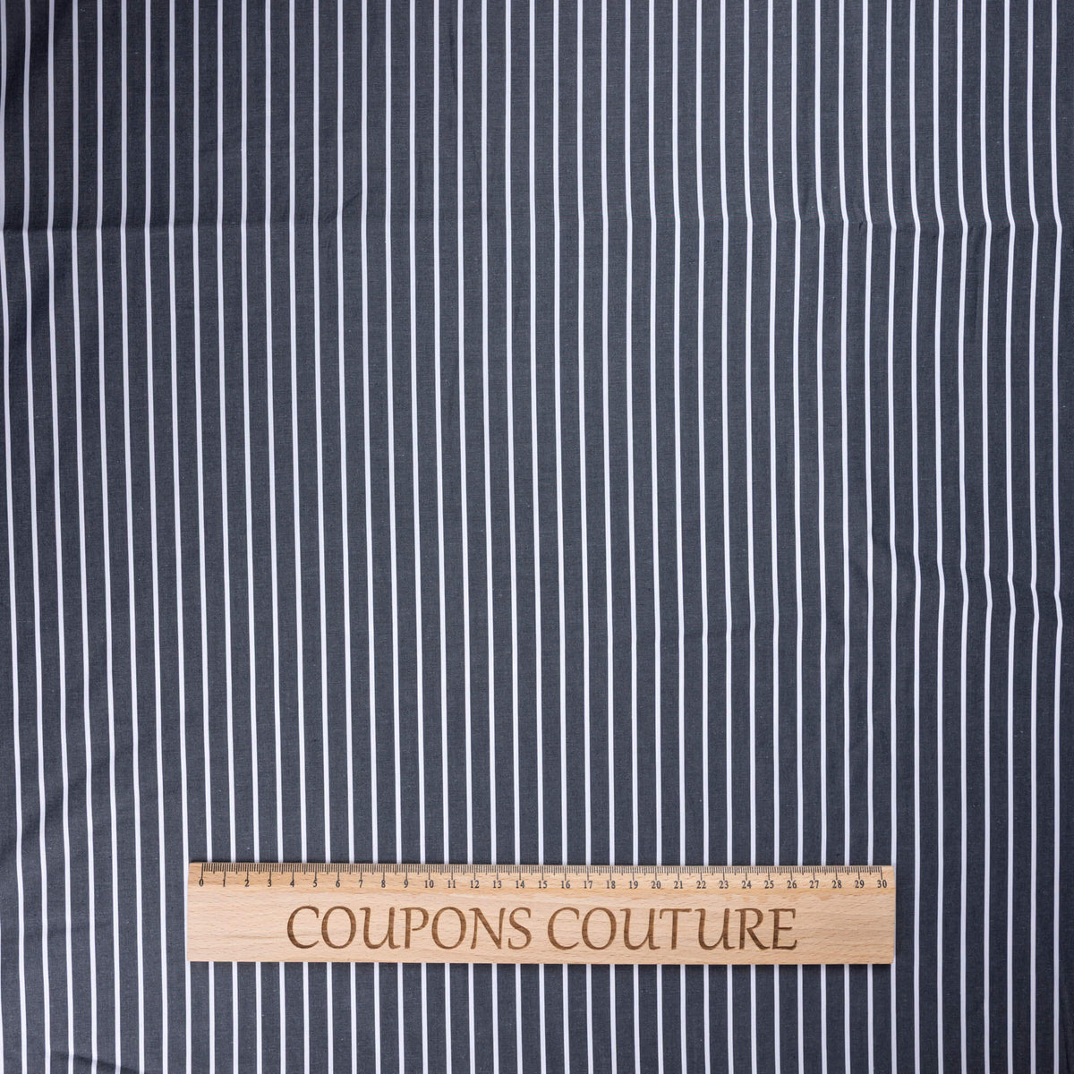 Percale 100% coton peigné - Rayé blanc & noir