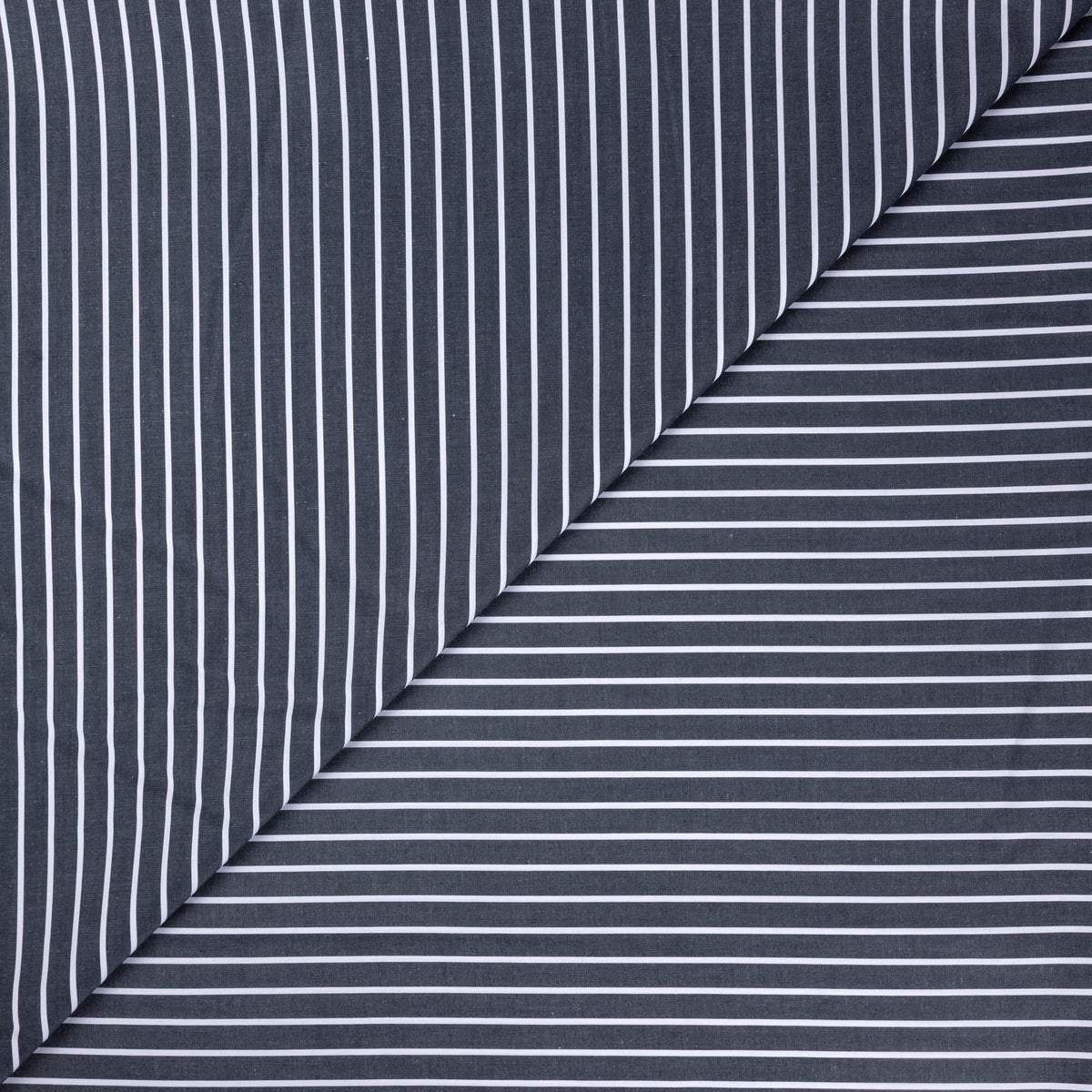 Percale 100% coton peigné - Rayé blanc & noir