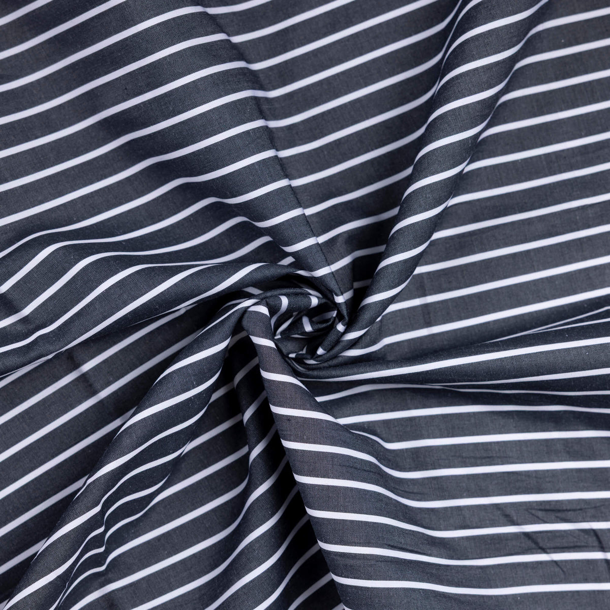 Percale 100% coton peigné - Rayé blanc & noir