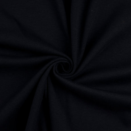 Jersey 100% coton côtes 1/1 - Noir