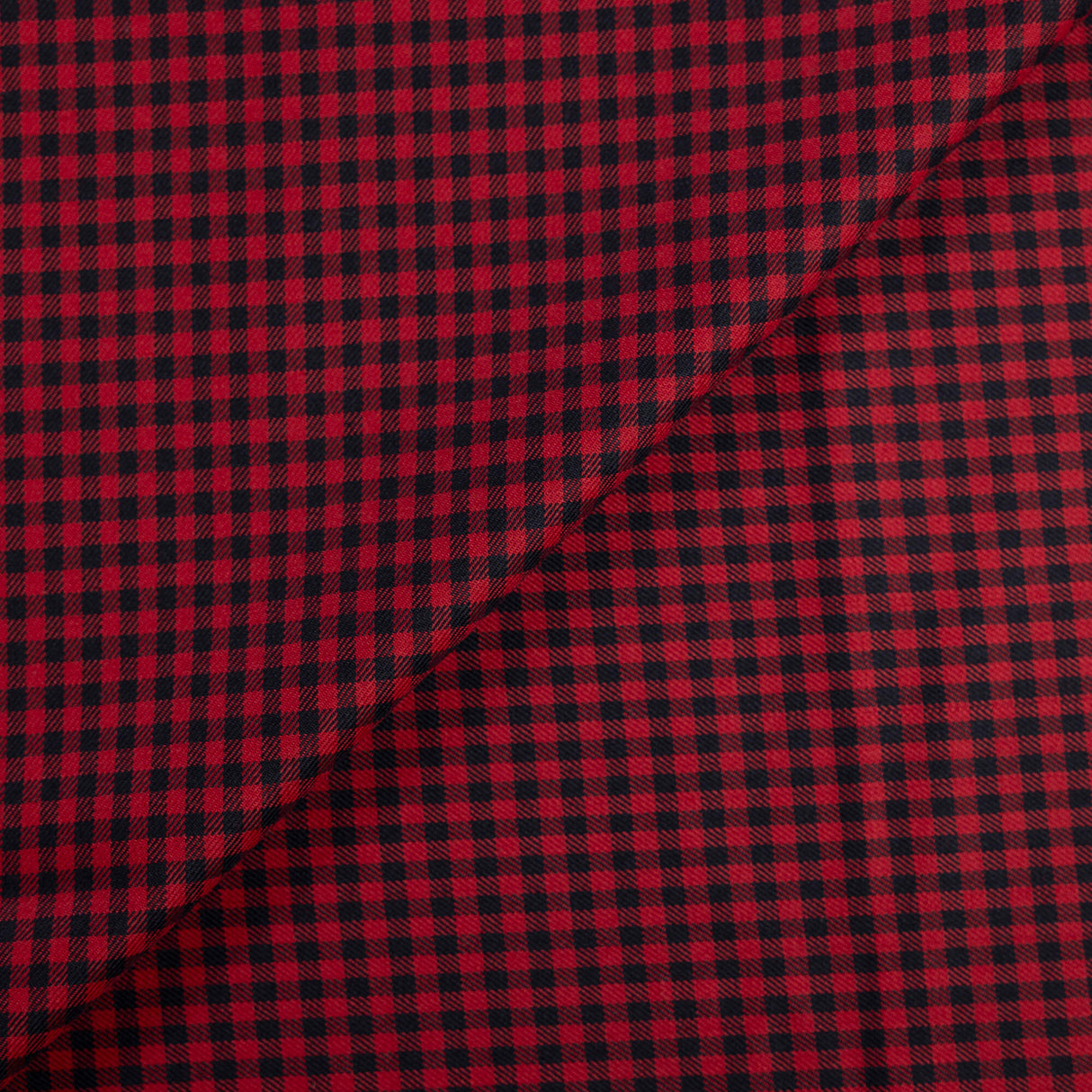 Tissu tailleur 100% laine – Vichy noir et rouge