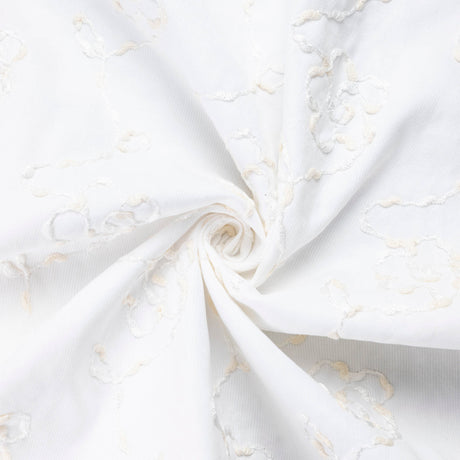 Velours milleraies - Brodée fleurs ondulées