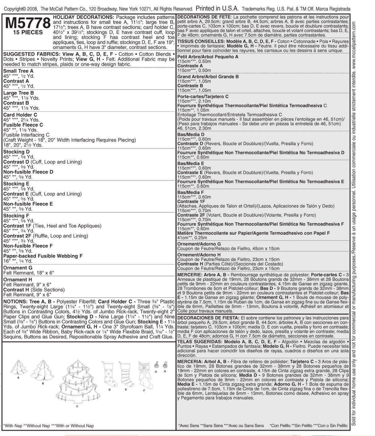 Modèle de kit de broderie en série M57. Dépliant imprimé, 15 pièces, instructions multilingues, échantillons et schémas de