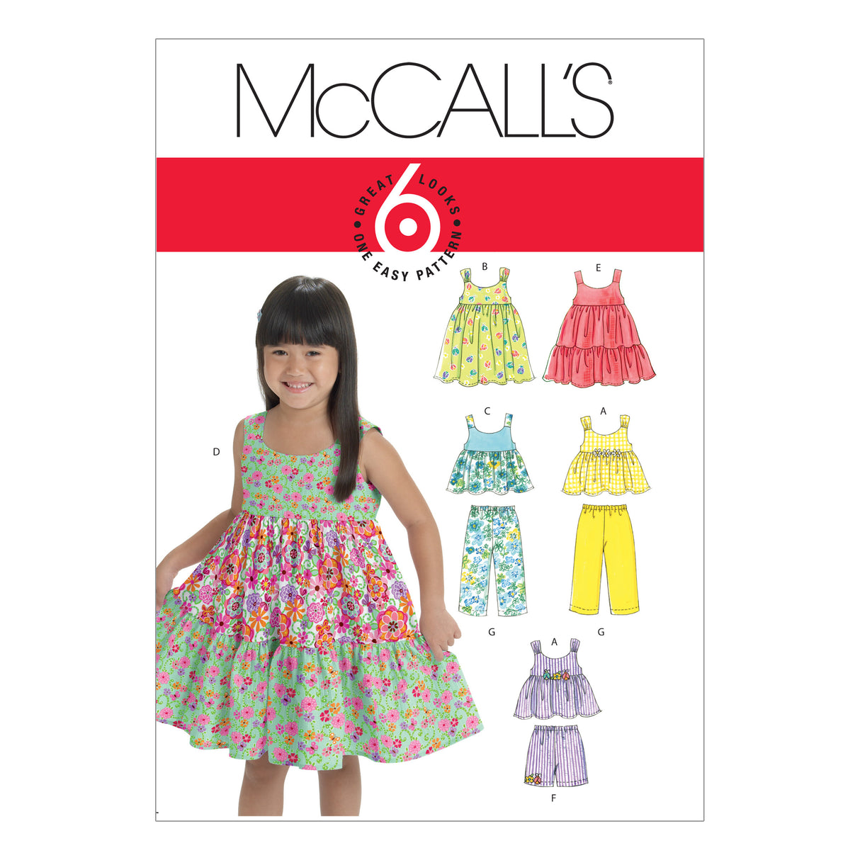 Patron McCall's n°6017 – Hauts, robes, shorts et pantalons pour enfants