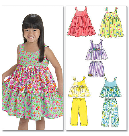 Patron McCall's n°6017 – Hauts, robes, shorts et pantalons pour enfants