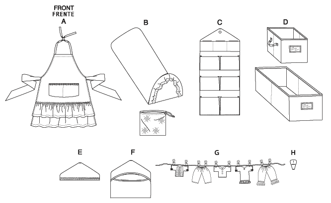 Patron McCall's n°6051 – Accessoires de couture et de rangement pour la maison