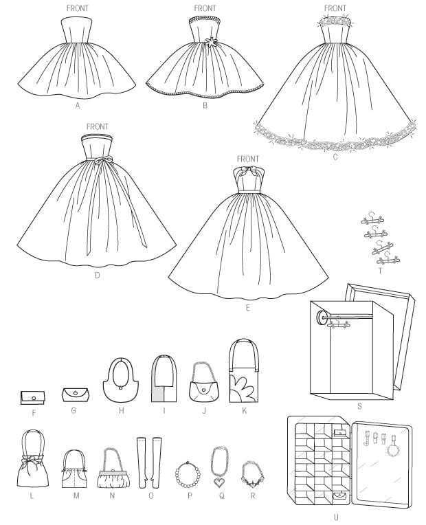 Patron McCall's n°6903 – Vêtements et accessoires pour poupée de 30 cm