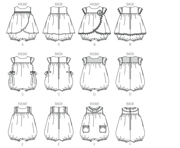 Patron McCall's n°7107 – Barboteuses pour bébé