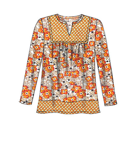 Patron McCall's n°7284 – Hauts à encolure en V ou à découpe clé