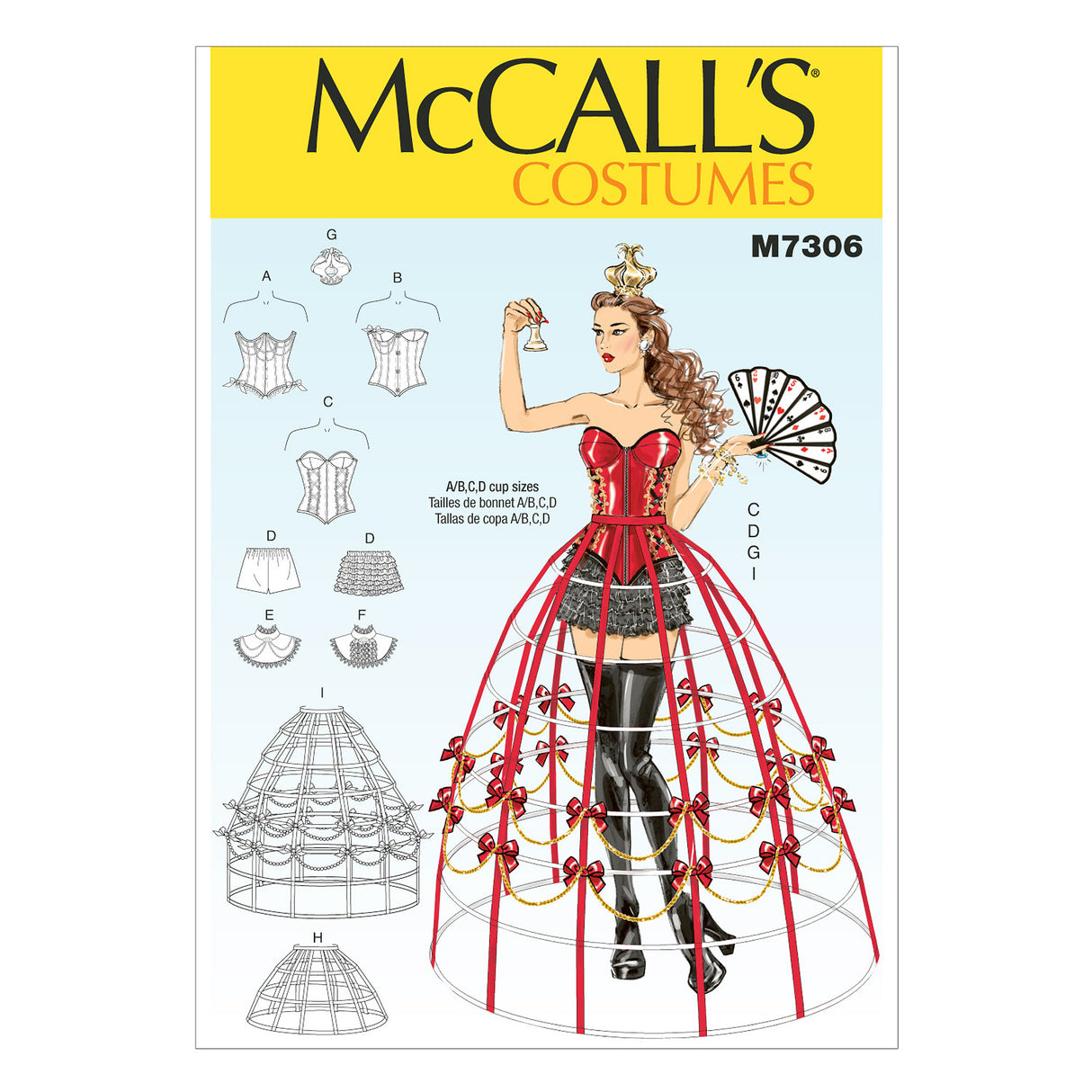 Patron McCall's n°7306 – Corsets, shorts, cols, jupes à cerceau et couronne
