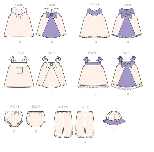 Patron McCall's n°7342 – Robes et accessoires pour enfants