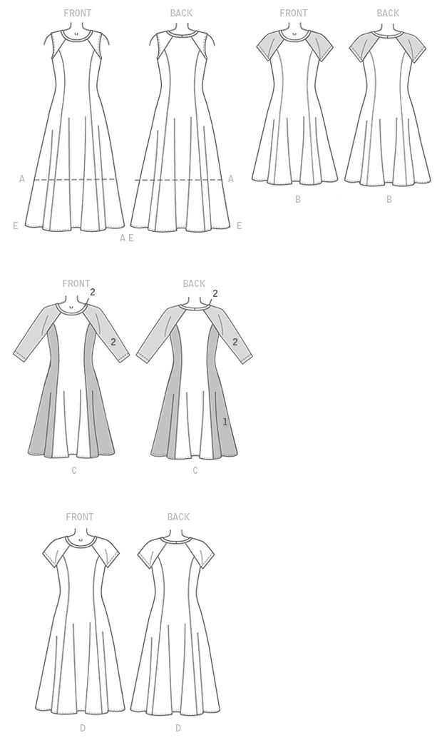 Patron McCall's n°7349 – Robes ajustées et évasées pour femme
