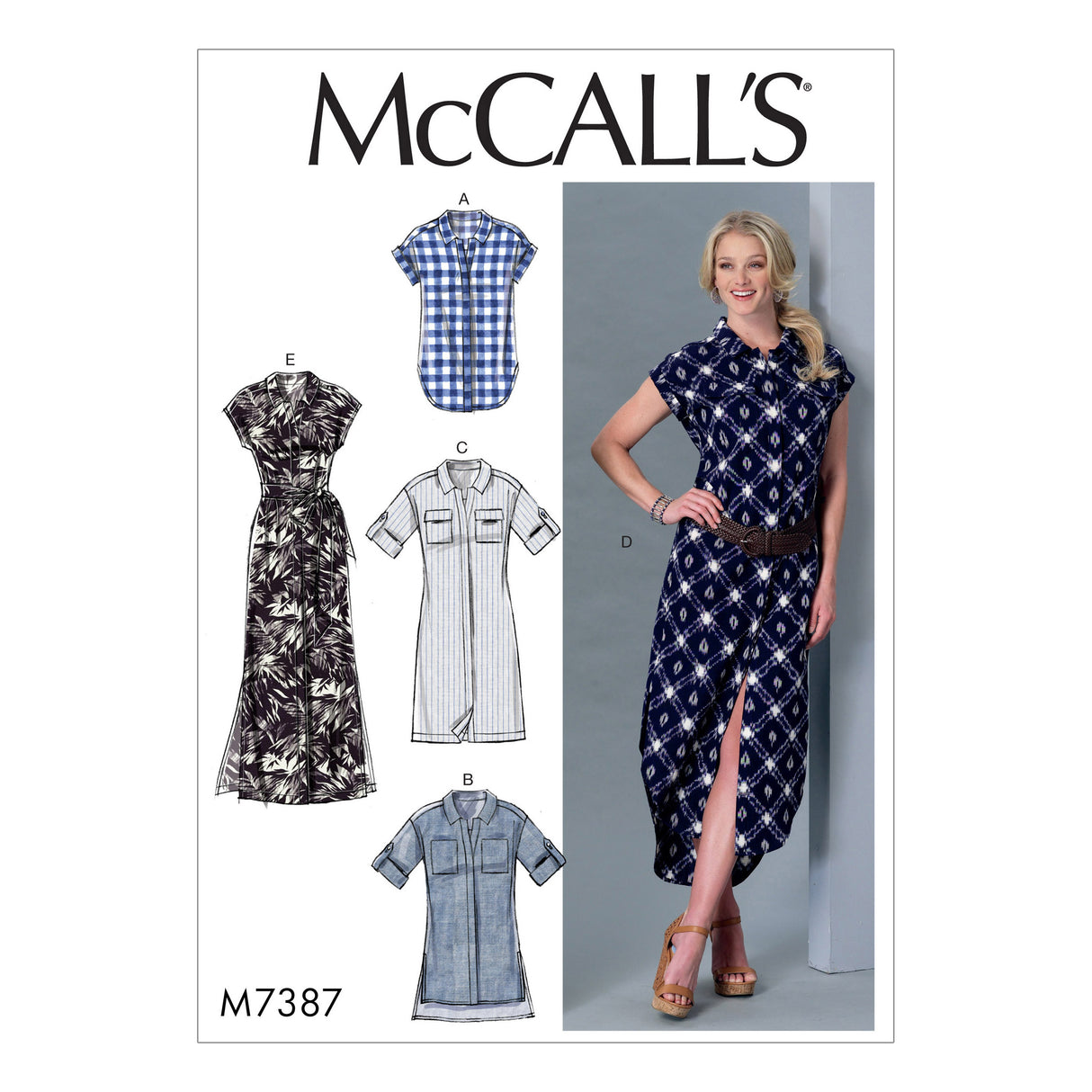 Patron McCall's n°7387 – Hauts, tuniques, robes et ceinture pour femme