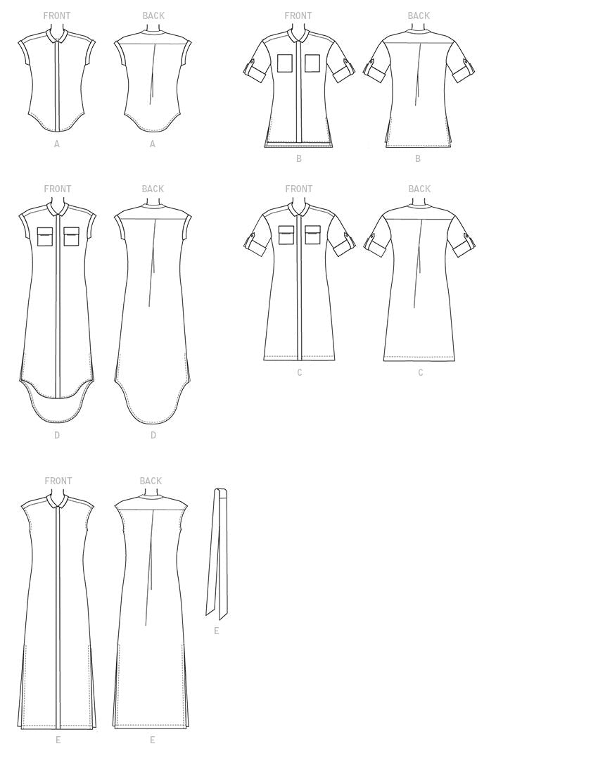 Patron McCall's n°7387 – Hauts, tuniques, robes et ceinture pour femme