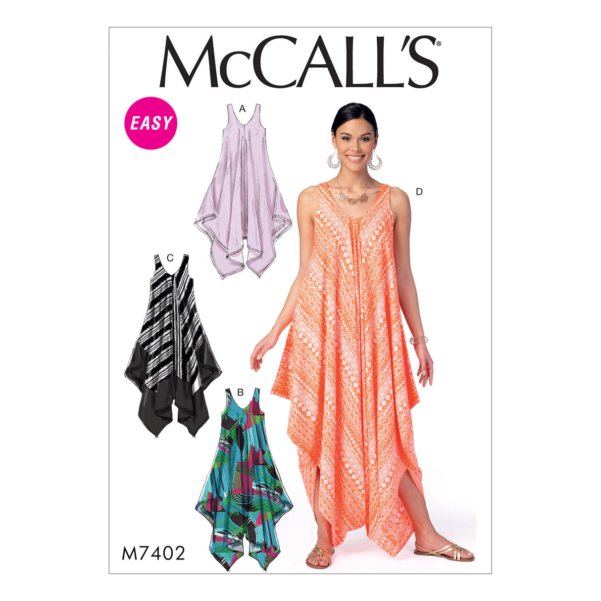 Patron McCall's n°7402 – Robes et combinaisons élégantes pour femme