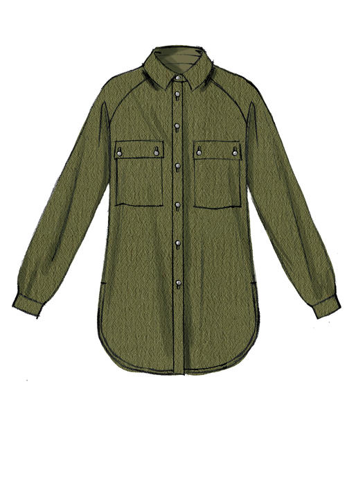 Patron McCall's n°7472 – Chemises et tuniques à manches raglan pour femme