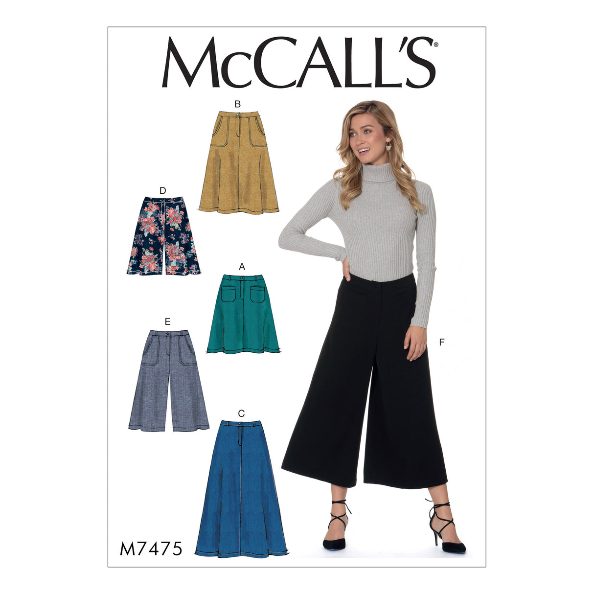 Patron McCall's n°7475 – Jupes, shorts et jupes-culottes pour femme